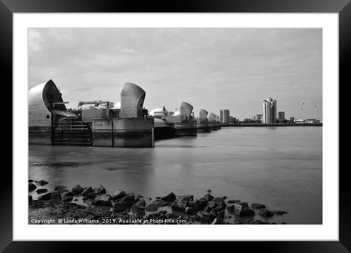 Thames Barrier Framed Mounted Print by Linda Williams