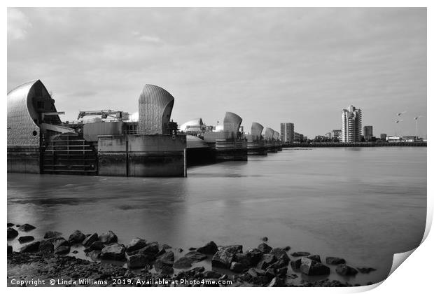 Thames Barrier Print by Linda Williams