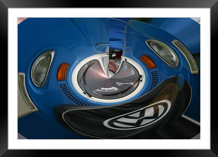 VW blue van Framed Mounted Print by Ray Canham