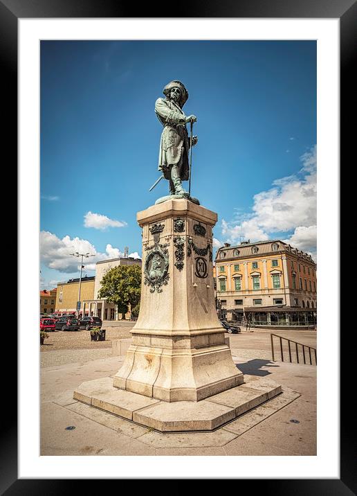 Karlskrona Stotorget Statue Corner Profile Framed Mounted Print by Antony McAulay