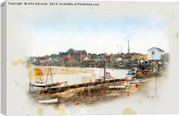 Harbour, Wells-next-the-Sea Canvas Print by John Edwards