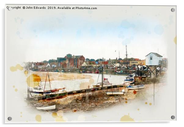 Harbour, Wells-next-the-Sea Acrylic by John Edwards
