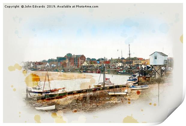 Harbour, Wells-next-the-Sea Print by John Edwards