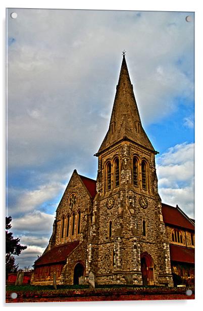 Eltham Parish Church (Saint John the Baptist) Elth Acrylic by Dawn O'Connor