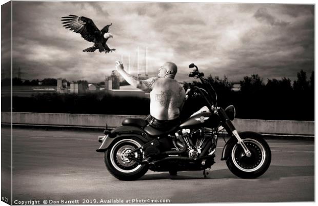 Harley Davidson Freedom Eagle Canvas Print by Don Barrett