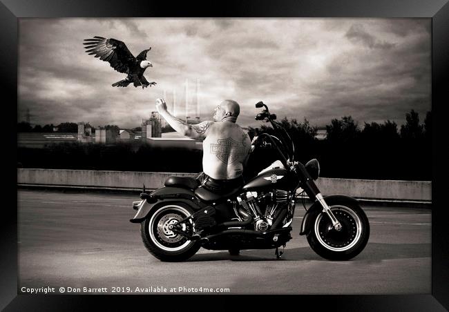 Harley Davidson Freedom Eagle Framed Print by Don Barrett
