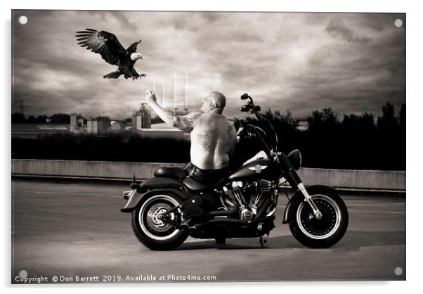 Harley Davidson Freedom Eagle Acrylic by Don Barrett