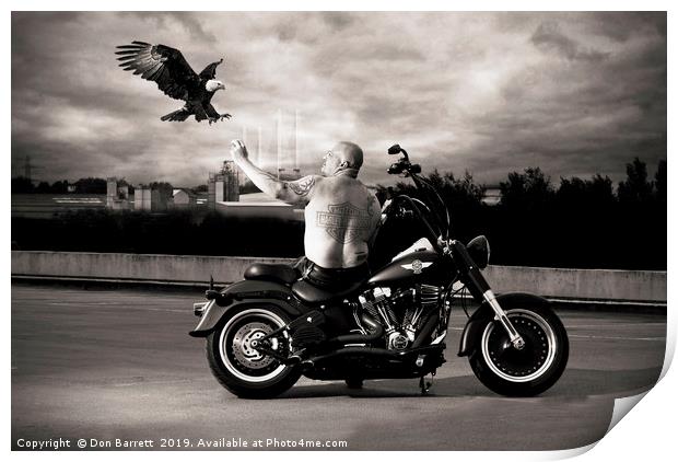 Harley Davidson Freedom Eagle Print by Don Barrett
