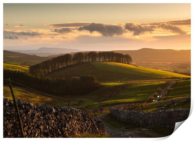 Yorkshire Dales sunset Print by ANDREW HUDSON
