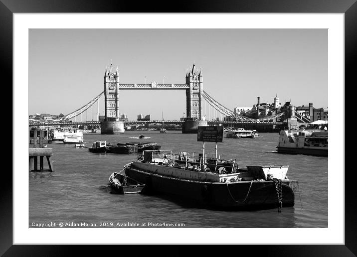 Tower Bridge From The River Thames  Framed Mounted Print by Aidan Moran