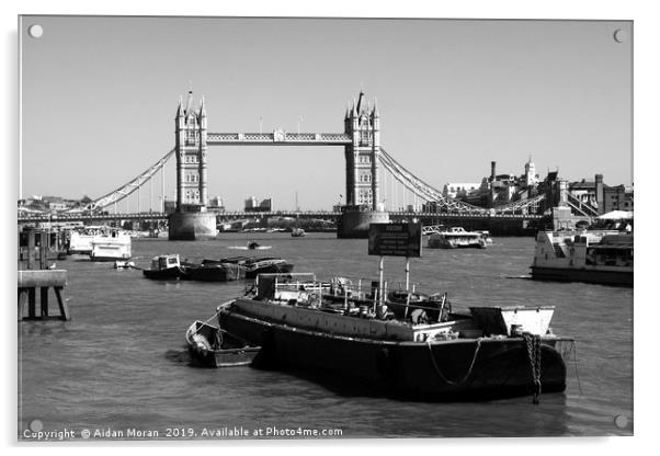 Tower Bridge From The River Thames  Acrylic by Aidan Moran