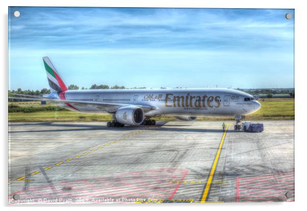 Emirates Boeing 777-300ER Acrylic by David Pyatt