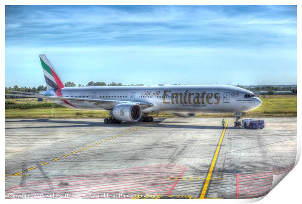 Emirates Boeing 777-300ER Print by David Pyatt