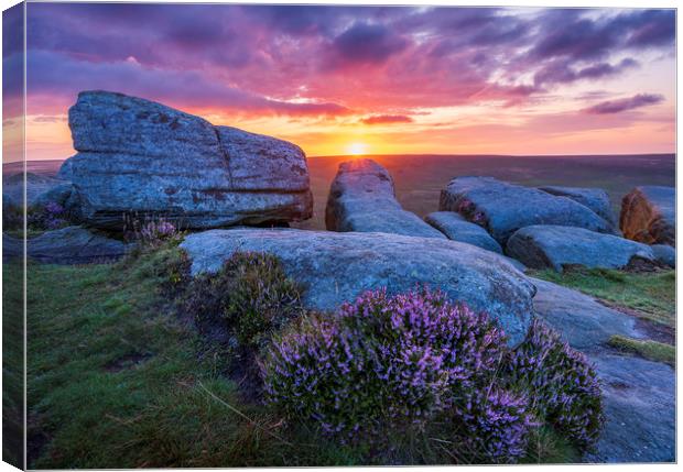 Peak District Purple Sunrise Canvas Print by John Finney