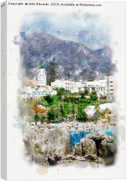 Nerja, Andalusia  Canvas Print by John Edwards