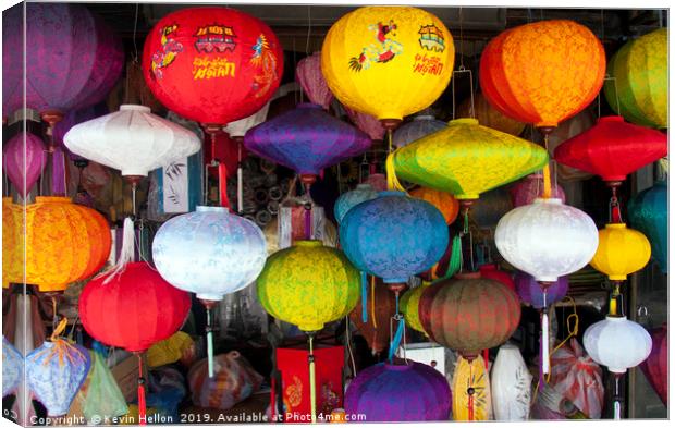 Lanterns, Hoi An, Vietnam  Canvas Print by Kevin Hellon