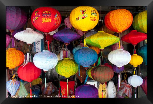 Lanterns, Hoi An, Vietnam  Framed Print by Kevin Hellon