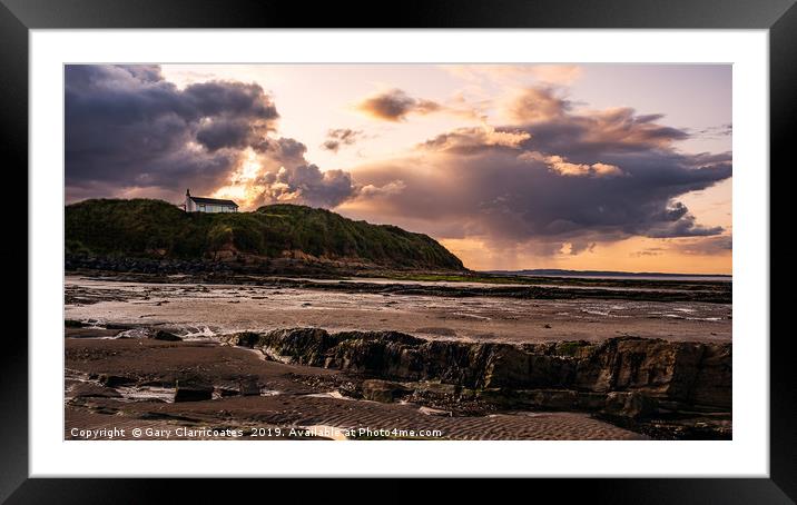 Stormy Sunset at Low Hauxley Framed Mounted Print by Gary Clarricoates