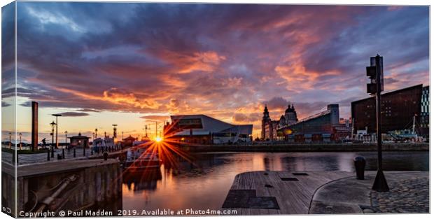 Canning Dock Sunset Canvas Print by Paul Madden