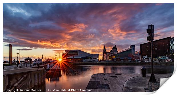 Canning Dock Sunset Print by Paul Madden