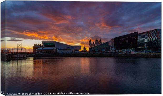 Canning Dock At Sunset Canvas Print by Paul Madden