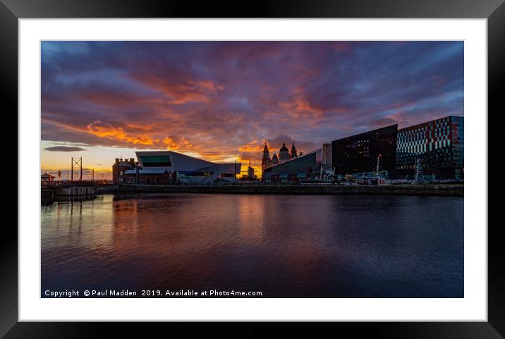 Canning Dock At Sunset Framed Mounted Print by Paul Madden
