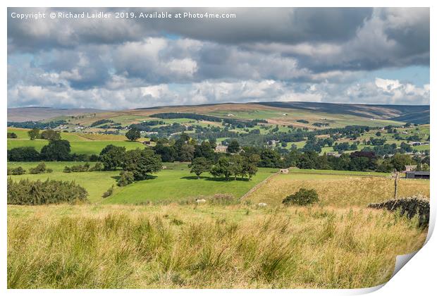 North over Laithkirk, Teesdale Print by Richard Laidler