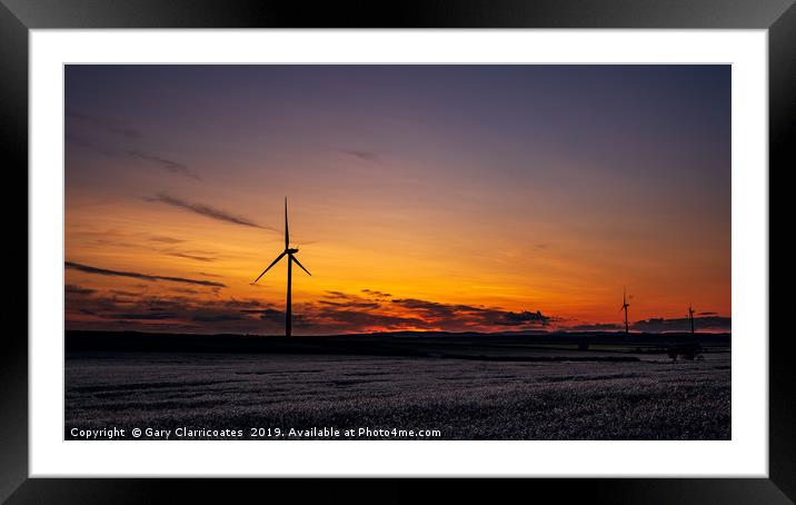A Northumberland Windfarm Framed Mounted Print by Gary Clarricoates