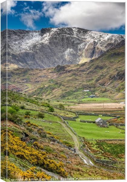 Nant Ffrancon Pass Wales Canvas Print by Adrian Evans