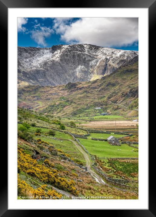 Nant Ffrancon Pass Wales Framed Mounted Print by Adrian Evans