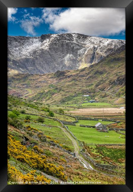 Nant Ffrancon Pass Wales Framed Print by Adrian Evans