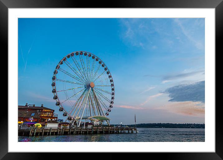 Great Wheel at Dusk Framed Mounted Print by Darryl Brooks