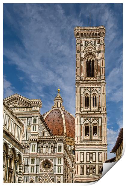 Il Duomo and Bell Tower Print by Darryl Brooks