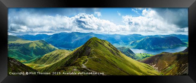 Panoramic view of Whiteless Pike and beyond. Framed Print by Phill Thornton