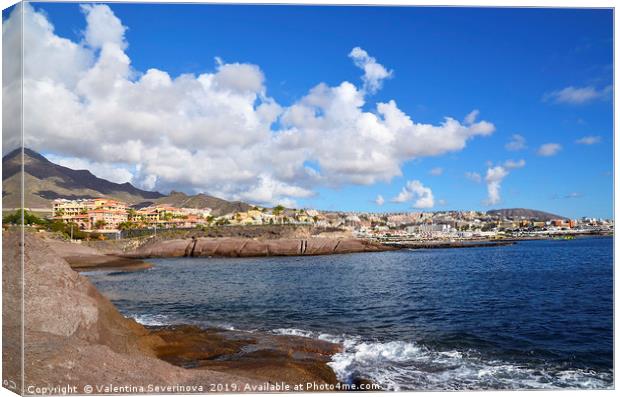 Coastal view of Costa Adeje in Tenerife Canvas Print by Valentina Severinova
