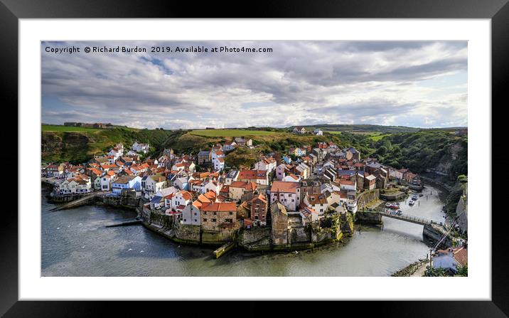Staithes From Cow Bar Nab Framed Mounted Print by Richard Burdon