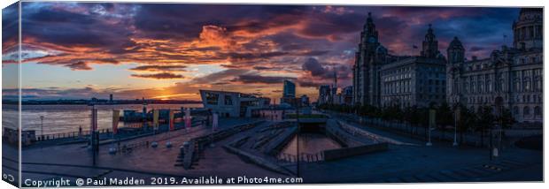 Liverpool Pier Head Panorama Canvas Print by Paul Madden