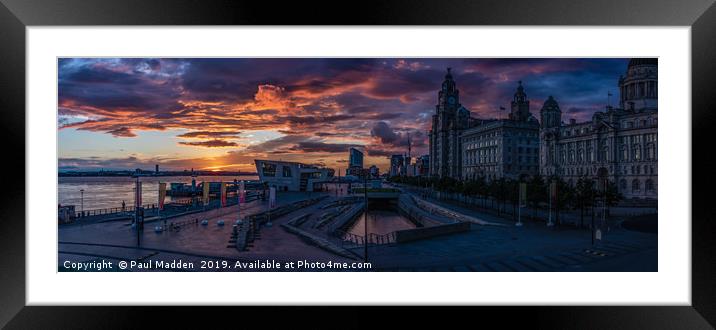 Liverpool Pier Head Panorama Framed Mounted Print by Paul Madden