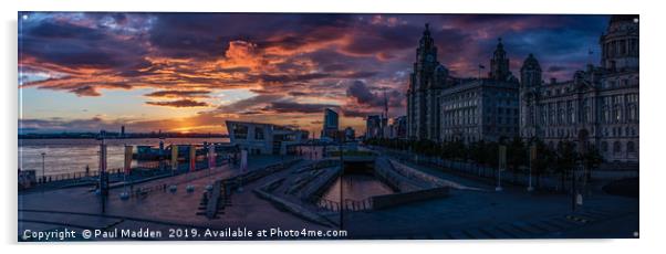 Liverpool Pier Head Panorama Acrylic by Paul Madden