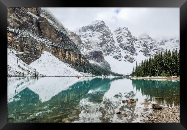 Moraine Lake, Banff National Park, Canada. Framed Print by Brenda Belcher