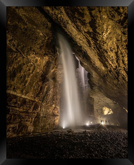 Waterfalls in Gaping Gill Framed Print by George Robertson