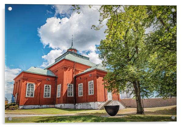 Karlskrona Admiralty Wooden Church Acrylic by Antony McAulay