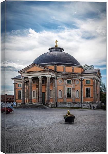 Karlskrona Holy Trinity Church Postcard Canvas Print by Antony McAulay