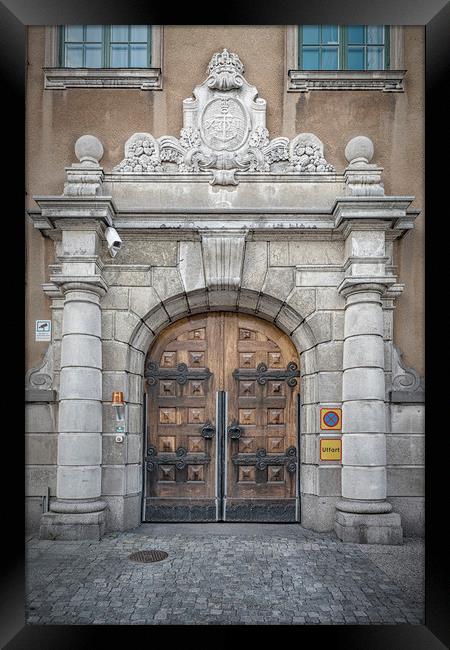 Karlskrona Town Hall Side Door Framed Print by Antony McAulay