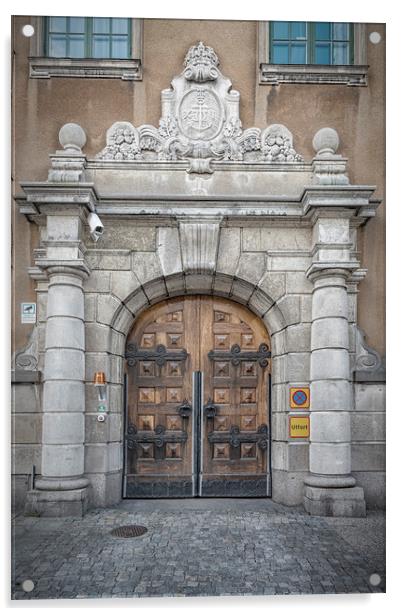 Karlskrona Town Hall Side Door Acrylic by Antony McAulay