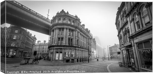 Newcastle in the Fog Canvas Print by Ray Pritchard