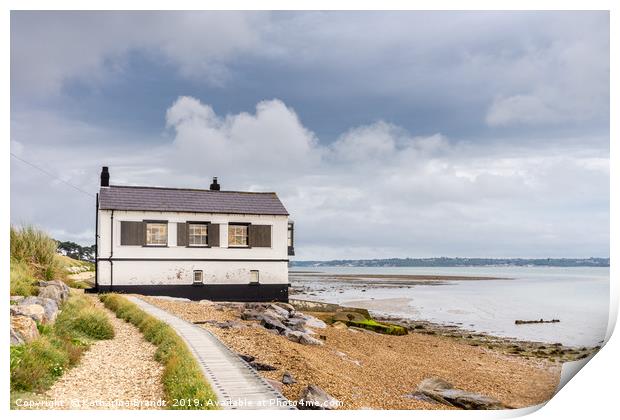 Watch House at Lepe Beach, Hampshire Print by KB Photo