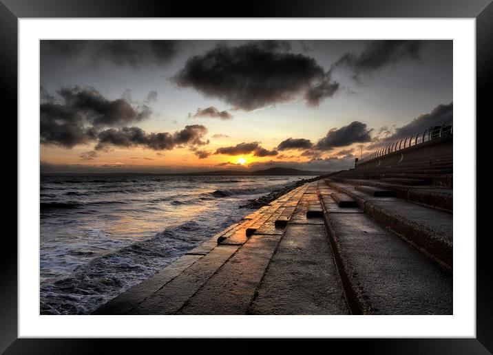 Sunset at Aberavon beach Framed Mounted Print by Leighton Collins