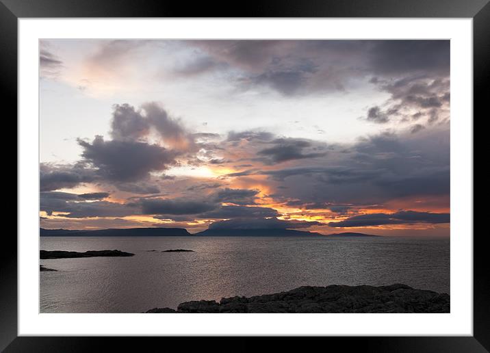 Sunset, Storm Clouds, Inner Hebrides, Rum, Eigg Framed Mounted Print by Hugh McKean