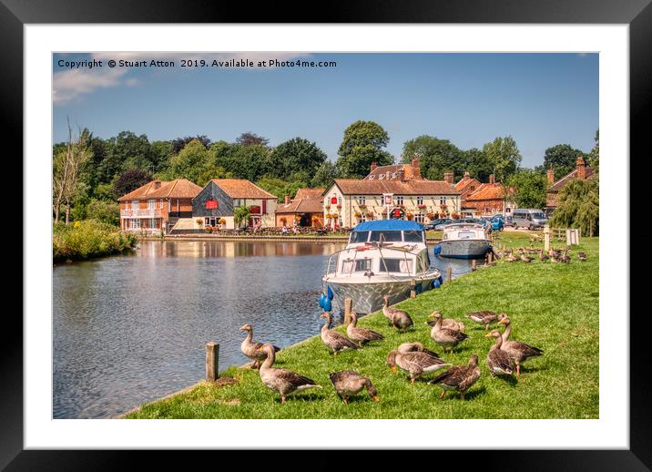 Boats at Coltishall on Norfolk Broads Framed Mounted Print by Stuart Atton